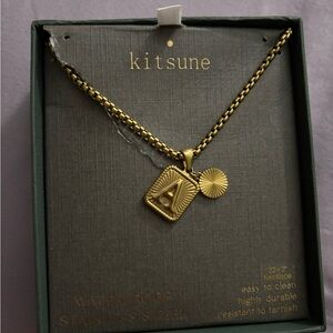 Letter A Gold Stainless Steel Necklace